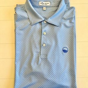Peter Millar Summer Comfort Golf Polo size L in Horseshoe pattern. EUC.